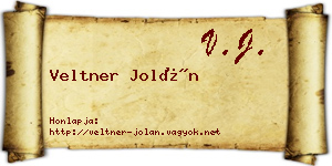 Veltner Jolán névjegykártya